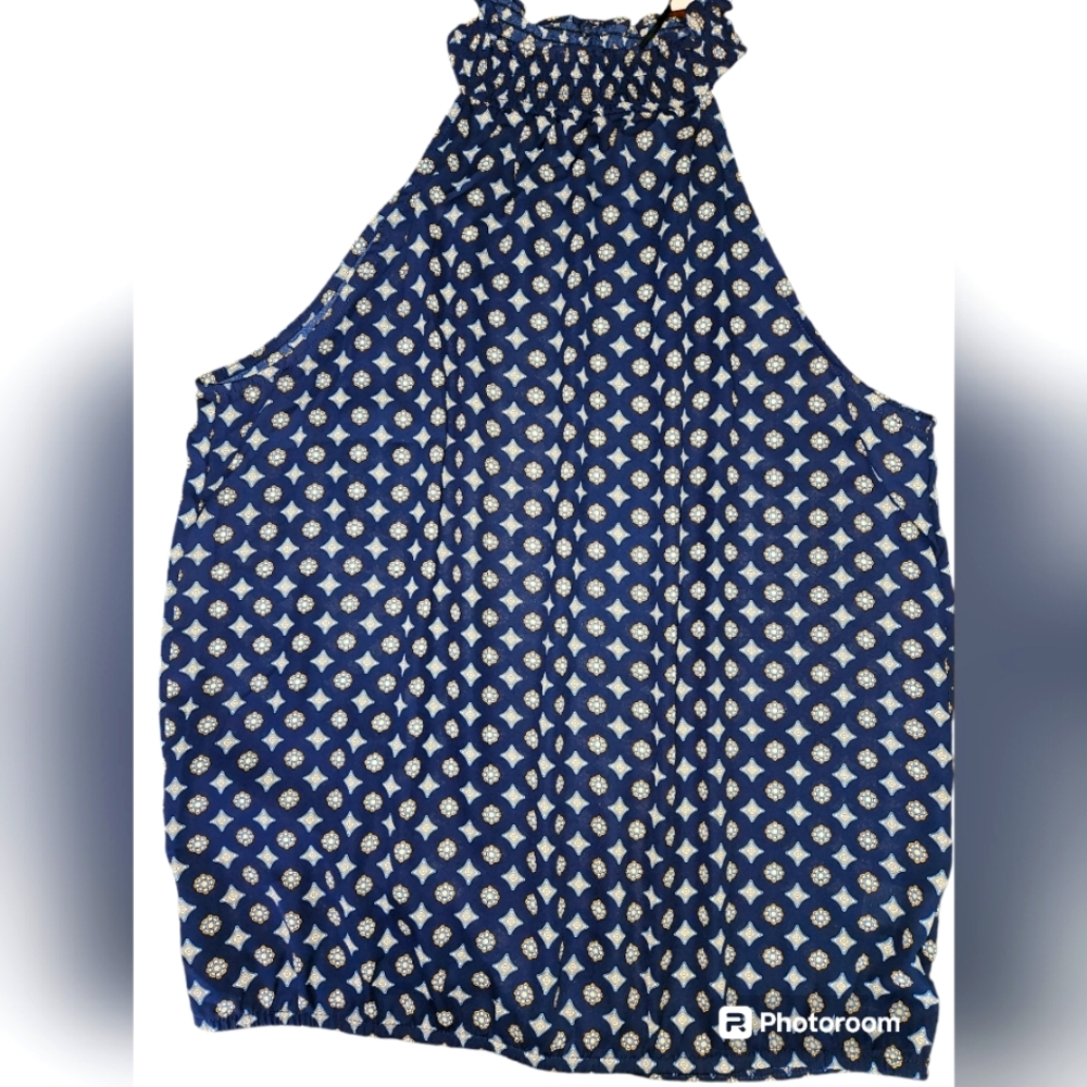 Tamara H NWT women's L halter top, blue - Picture 1 of 5